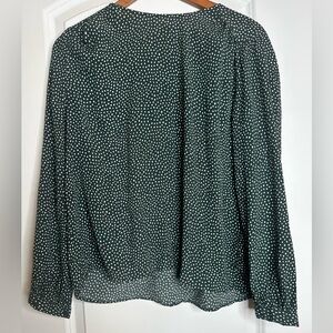 H&M Green Polka Dot Long Sleeve Blouse